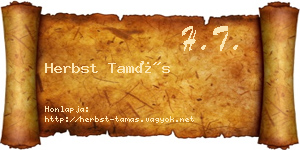 Herbst Tamás névjegykártya